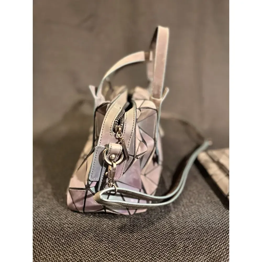 Geometric Holographic Prism Handbag Purse Matching Wallet Iridescent Crossbody